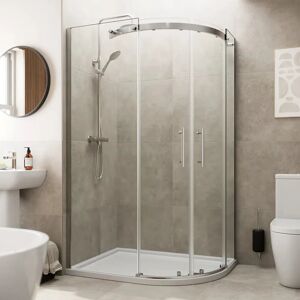 Affine 1200 X 800mm Offset Quadrant Shower Enclosure Frameless Non Slip Tray - Rh Affine 1200 X 800mm Offset Quadrant Shower Enclosure Frameless Non Slip Tray - Rh
