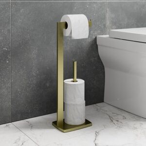 Affine Brushed Brass Freestanding Toilet Roll Holder Storage Square Modern Bathroom Affine Brushed Brass Freestanding Toilet Roll Holder Storage Square Modern Bathroom
