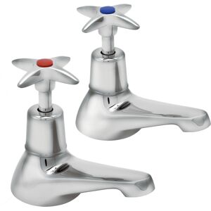 Deva Cross Handle Bath Taps Pair - Chrome Bathroom Taps Deva Cross Handle Bath Taps Pair - Chrome Bathroom Taps