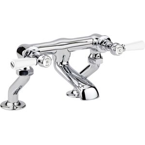 Hudson Reed White Topaz Lever Bath Filler Tap Pillar Mounted - Chrome Hudson Reed White Topaz Lever Bath Filler Tap Pillar Mounted - Chrome