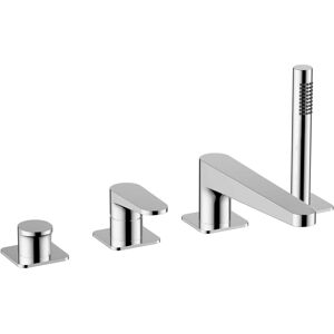 Rak Ceramics Rak Ischia 4-Hole Bath Shower Mixer Tap Pillar Mounted - Chrome Rak Ceramics Rak Ischia 4-Hole Bath Shower Mixer Tap Pillar Mounted - Chrome