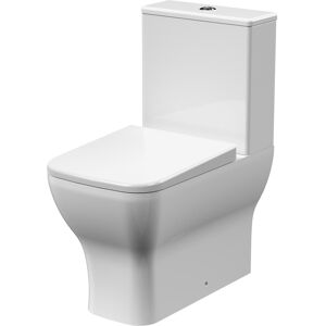 Nuie Ava Close Coupled Rimless Toilet Pan With Push Button Cistern - Soft Close Nuie Ava Close Coupled Rimless Toilet Pan With Push Button Cistern - Soft Close