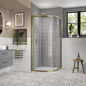 Nuie Brushed Brass Quadrant Shower Enclosure - Shower Enclosure Nuie Brushed Brass Quadrant Shower Enclosure - Shower Enclosure