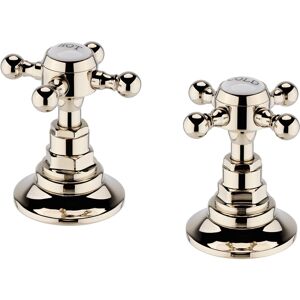 Enki Bath Side Valve Taps Pair Traditional Deck Mounted 3/4" Hot & Cold Water Gold Enki Bath Side Valve Taps Pair Traditional Deck Mounted 3/4" Hot & Cold Water Gold