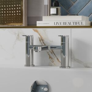 Affine Bathroom Bath Mixer Filler Tap Twin Lever Deck Mounted Round Modern Chrome Affine Bathroom Bath Mixer Filler Tap Twin Lever Deck Mounted Round Modern Chrome