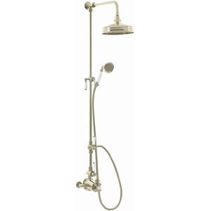 Shower Mixer Valve Riser Downton 2-Outlet Thermostatic Gold Brass Enki Sh0197 Shower Mixer Valve Riser Downton 2-Outlet Thermostatic Gold Brass Enki Sh0197