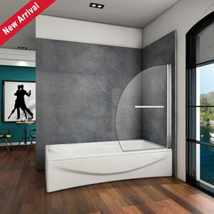 Aica Pivot Bath Shower Screen 8mm Glass 1000x1500mm Door Panel 180? Towel Rail Seal Aica Pivot Bath Shower Screen 8mm Glass 1000x1500mm Door Panel 180? Towel Rail Seal