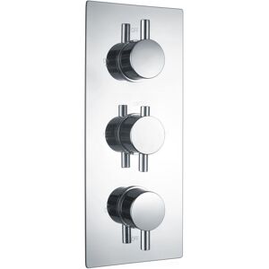 Triple Shower Valve Tap Naples Round 3-Outlet Thermostatic Chrome Enki Tsv069 Triple Shower Valve Tap Naples Round 3-Outlet Thermostatic Chrome Enki Tsv069