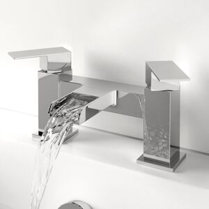 Affine Bathroom Waterfall Bath Filler Mixer Tap Square Twin Lever Modern Chrome Ndt Affine Bathroom Waterfall Bath Filler Mixer Tap Square Twin Lever Modern Chrome Ndt