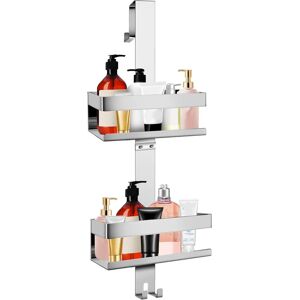 Mekotrin Shower Caddy Hanging, Stainless Steel Over Door Shelf, 2 Tier Rack No Mekotrin Shower Caddy Hanging, Stainless Steel Over Door Shelf, 2 Tier Rack No