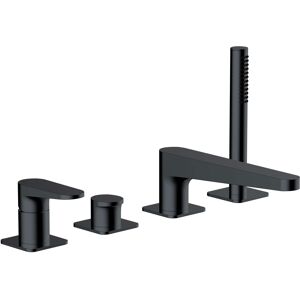 Rak Ceramics Rak Ischia 4-Hole Bath Shower Mixer Tap Pillar Mounted - Matt Black Rak Ceramics Rak Ischia 4-Hole Bath Shower Mixer Tap Pillar Mounted - Matt Black