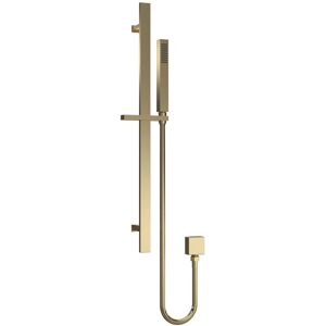 Nuie Brushed Brass Shower Slide Rail Kit Handset Hose & Elbow Modern Bathroom Nuie Brushed Brass Shower Slide Rail Kit Handset Hose & Elbow Modern Bathroom