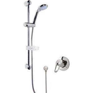 Nuie Round Manual Concealed Shower Valve With Slider Rail Kit - Chrome Nuie Round Manual Concealed Shower Valve With Slider Rail Kit - Chrome