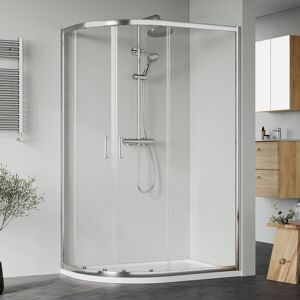 Nuie Chrome Offset Quadrant Shower Enclosure 1200x800mm 6mm Glass No Tray/waste Nuie Chrome Offset Quadrant Shower Enclosure 1200x800mm 6mm Glass No Tray/waste