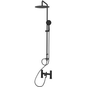 Willesden Bathrooms Round Riser Rail Shower Kit With Bath Mixer Tap & Handset Matte Black Willesden Bathrooms Round Riser Rail Shower Kit With Bath Mixer Tap & Handset Matte Black