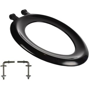 Celmac Thermoset Sonata Heavy Duty Single Flap Wc Seat C/w Steel Hinges In Black Celmac Thermoset Sonata Heavy Duty Single Flap Wc Seat C/w Steel Hinges In Black