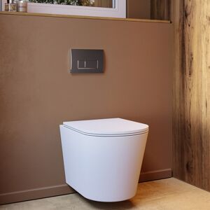 Verona Matt White Wall Hung Rimless Toilet With Soft Close Seat, C Bun/beba_25859/88939 Verona Matt White Wall Hung Rimless Toilet With Soft Close Seat, C Bun/beba_25859/88939