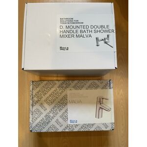 Roca Malva Bath Shower Mixer And Basin Mixer Z5a3297700 Chrome Roca Malva Bath Shower Mixer And Basin Mixer Z5a3297700 Chrome