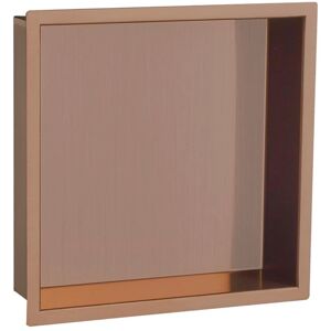 Fnx Bathrooms Solid Brass Wet Room Shower Niche Recessed Storage Shelf In Brushed Bronze - 300 Fnx Bathrooms Solid Brass Wet Room Shower Niche Recessed Storage Shelf In Brushed Bronze - 300