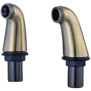 Pair Bath Tap Legs Standard Deck Mounted Antique Brass Solid Brass Enki P16 Pair Bath Tap Legs Standard Deck Mounted Antique Brass Solid Brass Enki P16