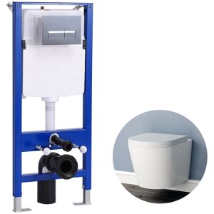 Aica Bathroom Wall Hung Toilet Rimless Wc Concealed Cistern Frame Soft Close Seat Aica Bathroom Wall Hung Toilet Rimless Wc Concealed Cistern Frame Soft Close Seat