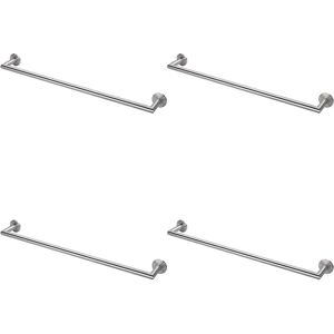 Loops 4 Pack Mitred Bathroom Single Towel Rail Concealed Fix 600mm Centres Satin Steel Loops 4 Pack Mitred Bathroom Single Towel Rail Concealed Fix 600mm Centres Satin Steel