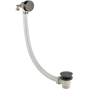 Enki Bath Filler Waste Tap W/ Overflow & Clicker Freeflow Round Slim Gunmetal Grey Enki Bath Filler Waste Tap W/ Overflow & Clicker Freeflow Round Slim Gunmetal Grey