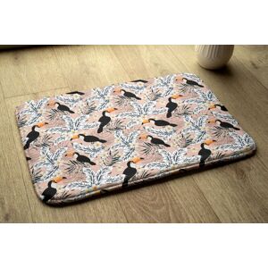 Tulup Non-Slip Absorbent Bath Shower Mat Bathroom Rug - 90x60 Cm - Bird Toucan Plants Tulup Non-Slip Absorbent Bath Shower Mat Bathroom Rug - 90x60 Cm - Bird Toucan Plants