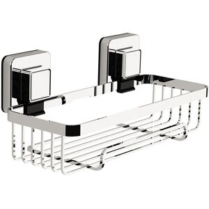 Showerdrape Pushloc Wall Mounted Suction Rectangular Basket, Chrome No Drilling Easy Install Showerdrape Pushloc Wall Mounted Suction Rectangular Basket, Chrome No Drilling Easy Install