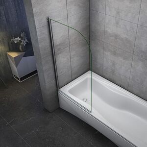Aica Quality Pivot Bath Screen 6mm Chrome 180° Shower Glass Seal 800x1400mm K3 Aica Quality Pivot Bath Screen 6mm Chrome 180° Shower Glass Seal 800x1400mm K3