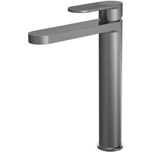 Aquari Merano Brushed Pewter High Rise Fluted Basin Mixer Tap - Basin Faucet Aquari Merano Brushed Pewter High Rise Fluted Basin Mixer Tap - Basin Faucet