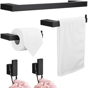 Hoomtaook 5-Piece Bathroom Hardware Set Bath Accessory Kit Towel Rail Wall Hooks Toilet P Hoomtaook 5-Piece Bathroom Hardware Set Bath Accessory Kit Towel Rail Wall Hooks Toilet P