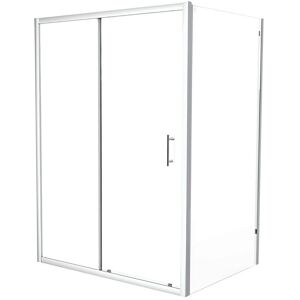 Willesden Bathrooms 1500 X 760mm Shower Enclosure Sliding Door & Glass Side Panel Chrome Willesden Bathrooms 1500 X 760mm Shower Enclosure Sliding Door & Glass Side Panel Chrome