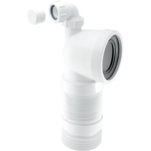 Mcalpine Wc-Con8fv 90° Flexible Wc Connector With Universal Vent Boss, White Mcalpine Wc-Con8fv 90° Flexible Wc Connector With Universal Vent Boss, White