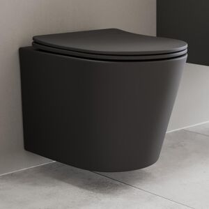 Affine Slim Soft Close D-Shape Toilet Seat Top Fix Black Plastic Contemporary Bathroom Affine Slim Soft Close D-Shape Toilet Seat Top Fix Black Plastic Contemporary Bathroom