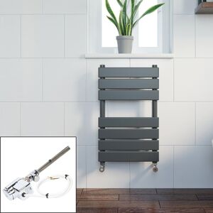 Duratherm Bathroom 650x400mm Thermostatic Heated Towel Rail Radiator Anthracite Flat Panel Duratherm Bathroom 650x400mm Thermostatic Heated Towel Rail Radiator Anthracite Flat Panel