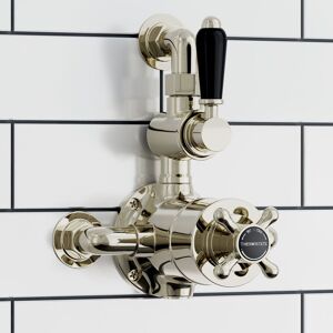 Twin Shower Valve Tap Thermostatic Downton Return Wall Bend Gold Brass Enki T113 Twin Shower Valve Tap Thermostatic Downton Return Wall Bend Gold Brass Enki T113