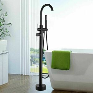 Rozin Black Free Standing Floor Mount Bathtub Tap Faucet Bath Shower System Set Rozin Black Free Standing Floor Mount Bathtub Tap Faucet Bath Shower System Set