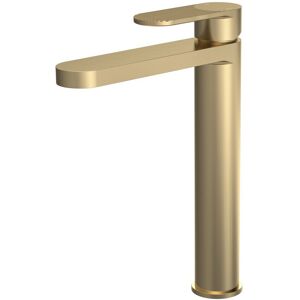 Nuie Cyprus Fluted Tall Mono Basin Mixer Tap - Brushed Brass Nuie Cyprus Fluted Tall Mono Basin Mixer Tap - Brushed Brass