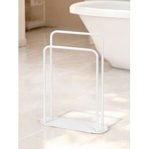 Showerdrape Freestanding Bathroom 2-Tier Curved White Towel Stand Rack Rail Holder Drying Showerdrape Freestanding Bathroom 2-Tier Curved White Towel Stand Rack Rail Holder Drying