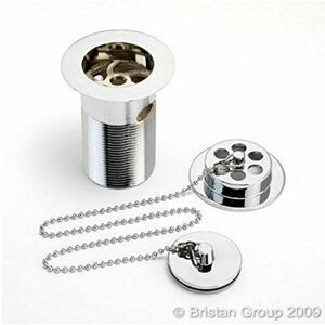 Bristan Luxury Bath Waste With Brass Plug Chrome - Bliss White Bristan Luxury Bath Waste With Brass Plug Chrome - Bliss White