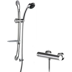 Nuie Binsey Round Thermostatic Bar Shower Valve Luxury Curved Slider Rail Kit Nuie Binsey Round Thermostatic Bar Shower Valve Luxury Curved Slider Rail Kit