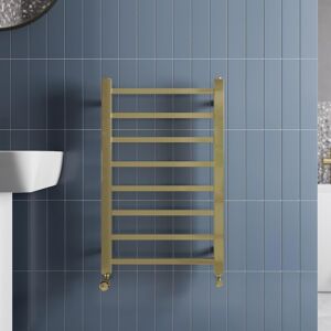 Solaro Square Bar Heated Towel Rail Brushed Brass - 800 X 500mm Solaro Square Bar Heated Towel Rail Brushed Brass - 800 X 500mm