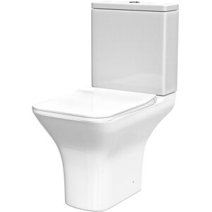 Willesden Bathrooms White Close Coupled Rimless Square Toilet Soft Close Seat Willesden Bathrooms White Close Coupled Rimless Square Toilet Soft Close Seat