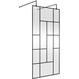 Hudson Reed 1100mm Abstract Grid Wet Room Screen 8mm Glass Support Bar & Feet Hudson Reed 1100mm Abstract Grid Wet Room Screen 8mm Glass Support Bar & Feet