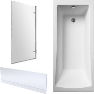 Balterley Square 1700x700 Shower Bath Set - Panel, Chrome Hinged Screen & Leg Set Balterley Square 1700x700 Shower Bath Set - Panel, Chrome Hinged Screen & Leg Set