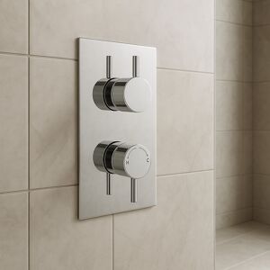 Ecospa Chrome Thermostatic 1 Way Shower Mixer Valve Round Handles Wras Tmv2 Ecospa Chrome Thermostatic 1 Way Shower Mixer Valve Round Handles Wras Tmv2