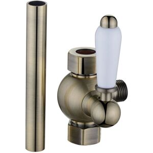 Shower Diverter Extension Pipe Downton Traditional 18mm Antique Brass Enki D05 Shower Diverter Extension Pipe Downton Traditional 18mm Antique Brass Enki D05