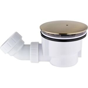 Shower Tray Waste Trap Cover Fast Flow Drain Plug 90mm Antique Brass Enki W79 Shower Tray Waste Trap Cover Fast Flow Drain Plug 90mm Antique Brass Enki W79