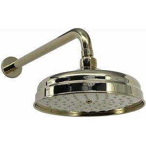 Fixed Shower Head Arm Large Wall Mounted 200mm English Gold Brass Enki Ra057 Fixed Shower Head Arm Large Wall Mounted 200mm English Gold Brass Enki Ra057